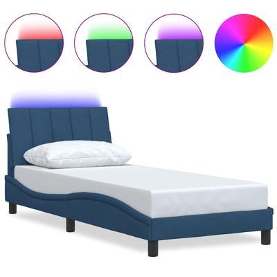 Bedframe zonder matras "Hanko" 80x200 cm stof blauw