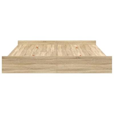 Opbergbedframe met lade Sonoma eiken 200 x 200 cm Bewerkt hout