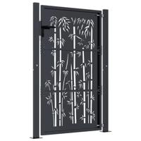Poort met bamboe-ontwerp 105x155 cm staal antracietkleurig - thumbnail