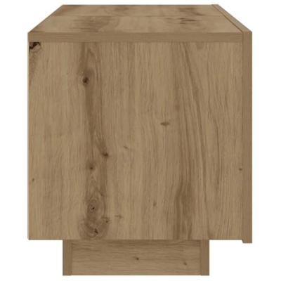 Tv-meubel 100x35x40 cm bewerkt hout artisanaal eikenkleurig Tv-meubel 100x35x40 cm bewerkt hout artisanaal eikenkleurig