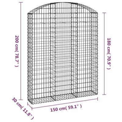 VidaXL Schanskorf gewelfd 150x30x180/200 cm gegalvaniseerd ijzer