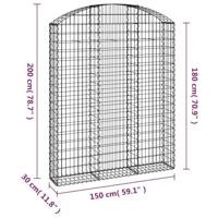 VidaXL Schanskorf gewelfd 150x30x180/200 cm gegalvaniseerd ijzer - thumbnail