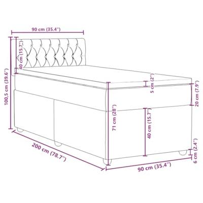 Boxspring met matras stof blauw 90x200 cm