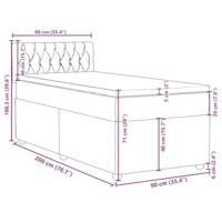 Boxspring met matras stof blauw 90x200 cm - thumbnail
