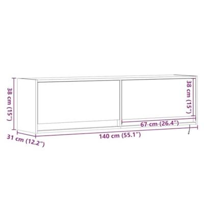 Tv-wandmeubel met LED-verlichting 140x31x38 cm sonoma eiken