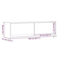 Tv-wandmeubel met LED-verlichting 140x31x38 cm sonoma eiken - thumbnail