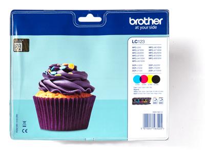 Brother LC-123VALBPDR inktcartridge 4 stuk(s) Origineel Zwart, Cyaan, Magenta, Geel Brother LC-123VALBPDR inktcartridge 4 stuk(s) Origineel Zwart, Cyaan, Magenta, Geel