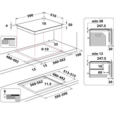 Inductiekookplaat Whirlpool Corporation WSQ5760NE 59 cm 7200 W - thumbnail