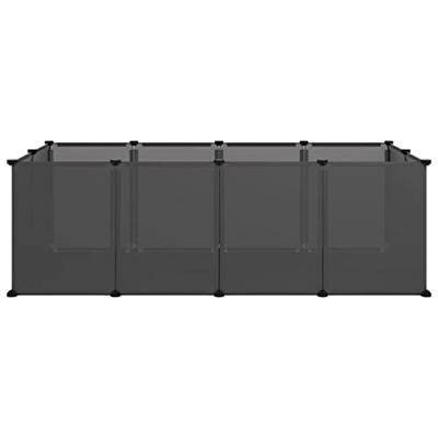 Dierenhok klein 144x74x46,5 cm polypropeen en staal zwart