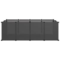 Dierenhok klein 144x74x46,5 cm polypropeen en staal zwart - thumbnail