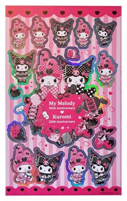Sanrio Pink Black Party Series Sticker Pack Kuromi & My Melody