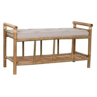 Kruk DKD Home Decor Natuurlijk Beige Bruin Katoen Bamboe (100 x 44 x 55 cm) - thumbnail