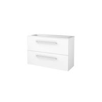 Basic-Line Start 39 Badkamermeubelset - Ondiep - 100 x 39 cm - Met Grepen - 2 Lades - Acryl Wastafel - 1 Kraangat - Ice White - thumbnail