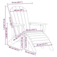 Tuinstoel 2 pcs Marineblauw 83 x 74 x 92 cm Polyetheen - thumbnail