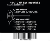 Wera 454/10 HF Schroevendraaier-set Imperial 2 | T-Greep set Binnenzeskant | Hex-Plus met vasthoudtfunctie | INCH | 10-delig - 05023454001 - thumbnail