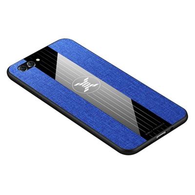 Voor Huawei Nova 2s XINLI stiksels doek Textue schokbestendig TPU beschermhoes (blauw)