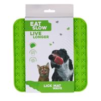 Eat Slow Live Longer Lick Mat Wave Green - thumbnail