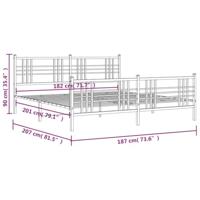Bedframe met hoofd- en voeteneinde metaal wit 180x200 cm - thumbnail