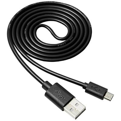 Akyga AK-USB-21 USB-kabel USB-A stekker, USB-micro-B stekker 1.00 m Zwart