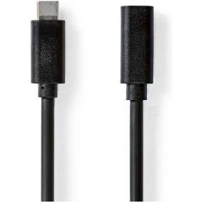 Nedis USB-Kabel | USB 3.2 Gen 1 | USB-C Male | USB-C Female | 60 W | 4K@60Hz | 5 Gbps | Vernikkeld | 2.00 m | Rond | PVC | Zwart | Label - Nedis USB-Kabel | USB 3.2 Gen 1 | USB-C Male | USB-C Female | 60 W | 4K@60Hz | 5 Gbps | Vernikkeld | 2.00 m | Rond | PVC | Zwart | Label -