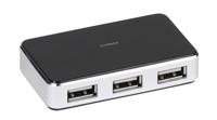 Vivanco USB 2.0 HUB (4-poorts actief, metalen behuizing, incl. voeding) zwart/zilver - thumbnail