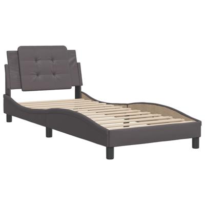 Bedframe zonder matras "Zadar" kunstleer grijs 140x190 cm - thumbnail