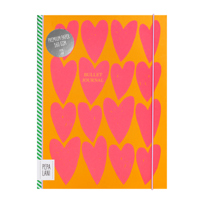 Pepa Lani Bullet Journal PRO Flower Pink Orange Fancy Hearts