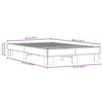 Bedframe bewerkt hout metaal zwart 120x200 cm - thumbnail