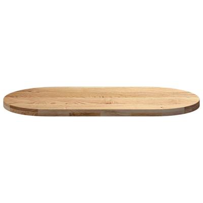 Tafelblad 140x60x2 cm ovaal massief eikenhout