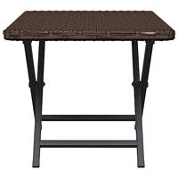 Tafel inklapbaar 45x35x32 cm poly rattan bruin - thumbnail