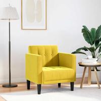 Fauteuil met armleuningen geel 53 cm fluweel - thumbnail