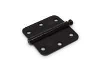 Dulimex Kogellagerscharnier ronde hoeken RVS zwart tot 40 kilo - thumbnail