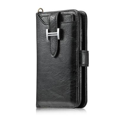 Voor iPhone 8 & 7 PU afneembaar horizontaal flip beschermende lederen draagtas met Card Slots & portemonnee & Photo Frame (zwart)
