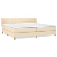 Boxspring met matras stof crèmekleurig 200x200 cm - thumbnail