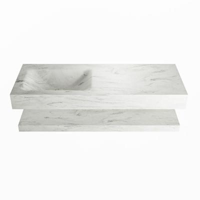 MONDIAZ ALAN-DLUX 120cm planchet Opalo. Vrijhangende wastafel CLOUD links 1 kraangat, kleur Opalo. MONDIAZ ALAN-DLUX 120cm planchet Opalo. Vrijhangende wastafel CLOUD links 1 kraangat, kleur Opalo.