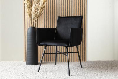 Nohr Eetkamerstoel 'Mikella' Velvet, kleur Zwart