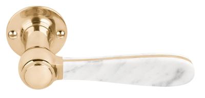 Formani Lazaro Rosa-Violan BOSCO LZ100MA-G deurkruk geveerd op rozet - messing ongelakt/carrara marmer