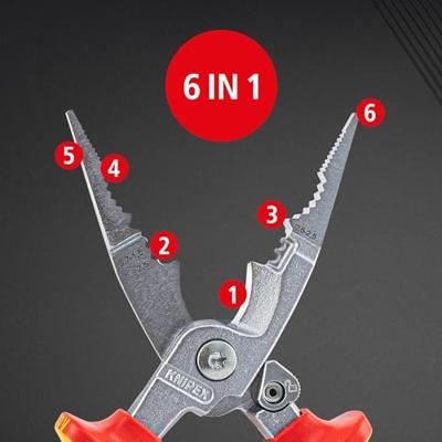 Knipex Elektro installatietang verchroomd 200 mm - 1396200 - thumbnail
