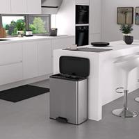 Curver Deco bin slim 254610 Afvalbak 65 l (b x h x d) 480 x 615 x 280 mm Zilver, Zwart 1 stuk(s) - thumbnail