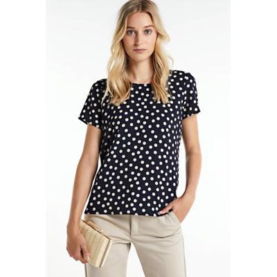 VERO MODA T-shirt met stippen donkerblauw VERO MODA T-shirt met stippen donkerblauw
