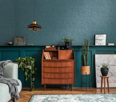 Livingwalls Smart Surfaces - Blauw - Metallic - 395621