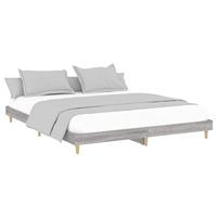 Bedframe bewerkt hout grijs sonoma eikenkleurig 200x200 cm - thumbnail