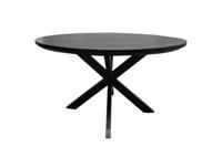 Livingfurn Ronde Eettafel 'Jesper' Mangohout, 130cm, kleur Zwart - thumbnail