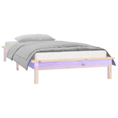 Bedframe LED massief hout 75x190 cm 2FT6 Bedframe LED massief hout 75x190 cm 2FT6