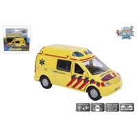 Kids Globe Die cast pull back ambulance met licht - thumbnail