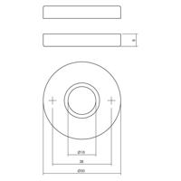 Rozetten messing verdekt ø50x8mm messing zwart - thumbnail