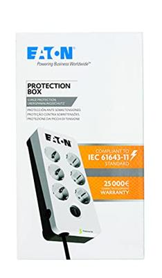 Eaton PB6D Overspanningsbeveiliging 6 AC-uitgang(en) 220-250 V Zwart, Wit