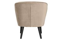 WOOOD Fauteuil 'Sara' Velvet, kleur Khaki - thumbnail