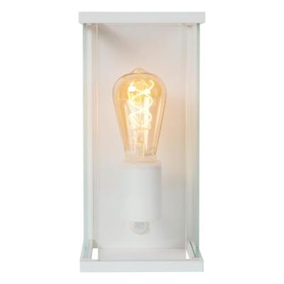 Lucide CLAIRE - Wandlamp Binnen/Buiten - 1xE27 - IP54 - Beweging & dag/nacht sensor - Wit