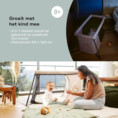 Moov & Sleep BABYMOOV ultralicht opklapbaar kinderbedje zandbeige